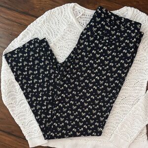 Banana Republic Navy Sloan Pant with Daisies